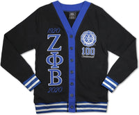 Big Boy Zeta Phi Beta Centennial Divine 9 S10 Light Weight Ladies Cardigan [Black]