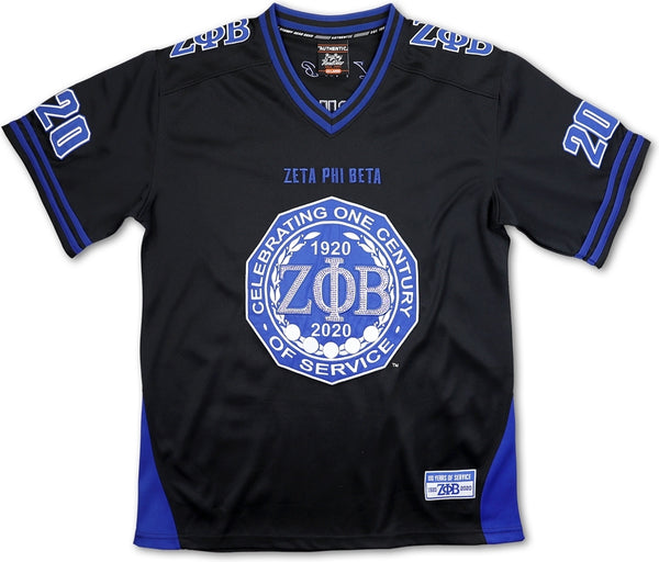 Big Boy Zeta Phi Beta Centennial Divine 9 S14 Ladies Football Jersey [Black]