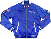 Big Boy Negro League Baseball Centennial Satin Mens Baseball Jacket [Royal Blue]