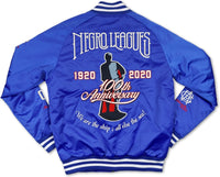 Big Boy Negro League Baseball Centennial Satin Mens Baseball Jacket [Royal Blue]