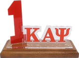 Kappa Alpha Psi Acrylic Desktop Line #1 With Wooden Base [Brown]