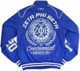 Big Boy Zeta Phi Beta Centennial Divine 9 S9 Ladies Twill Racing Jacket [Royal Blue]
