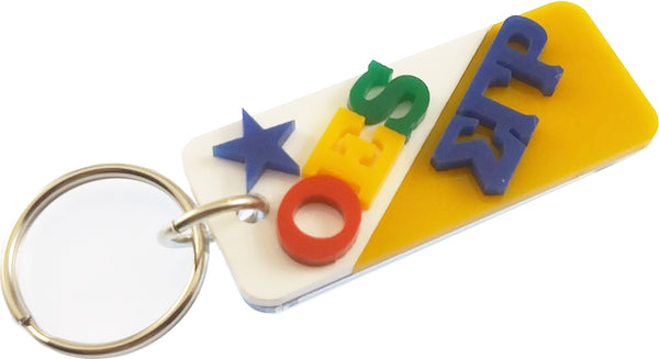 Eastern Star + Sigma Gamma Rho Two Group Split Key Chain [White/Gold]