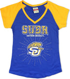 Big Boy Southern Jaguars Rhinestone Ladies Tee [Royal Blue]
