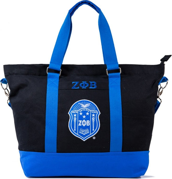 Big Boy Zeta Phi Beta Divine 9 S6 Canvas Tote Bag [Black]