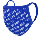 Big Boy Zeta Phi Beta Divine 9 Printed Face Mask w/Filter Pocket [Royal Blue]