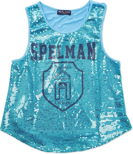Big Boy Spelman College S2 Ladies Sequins Tank Top [Navy Blue]