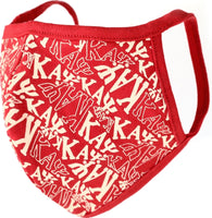Big Boy Kappa Alpha Psi Divine 9 Printed Face Mask w/Filter Pocket [Crimson Red - One Size - Pack of 3]