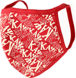 Big Boy Kappa Alpha Psi Divine 9 Printed Face Mask w/Filter Pocket [Crimson Red - One Size - Pack of 3]