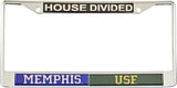Memphis + South Florida (USF) House Divided Split License Plate Frame [Silver]