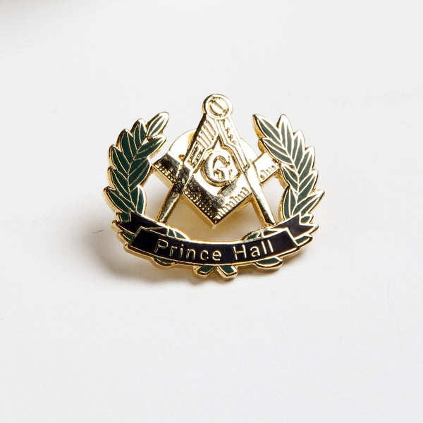 Prince Hall Mason Peace Wreath Lapel Pin [Gold]