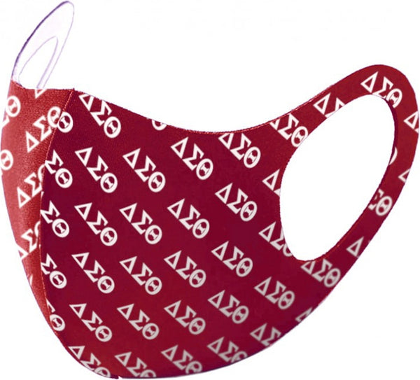 Big Boy Delta Sigma Theta Divine 9 S2 Summer Poly Fashion Face Mask [Red]