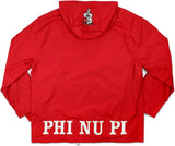 Big Boy Kappa Alpha Psi Divine 9 Mens Hooded Windbreaker Jacket [Crimson Red]