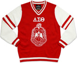 Big Boy Delta Sigma Theta Divine 9 S4 Ladies V-Neck Sweater [Red]