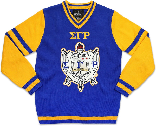 Big Boy Sigma Gamma Rho Divine 9 S4 Ladies V-Neck Sweater [Royal Blue]