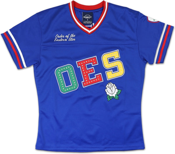 Big Boy Eastern Star Rhinestud Divine Ladies Football Jersey [Royal Blue]