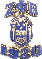 Zeta Phi Beta 3D Crest Lapel Pin [Silver]