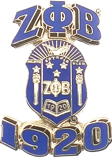 Zeta Phi Beta 3D Crest Lapel Pin [Silver]
