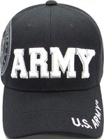 Army Block Text Shadow Mens Cap [Baseball Cap - Black]