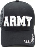 Army Block Text Shadow Mens Cap [Baseball Cap - Black]