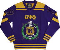 Big Boy Omega Psi Phi Divine 9 S4 Mens V-Neck Heavy Sweater [Purple]