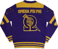 Big Boy Omega Psi Phi Divine 9 S4 Mens V-Neck Heavy Sweater [Purple]