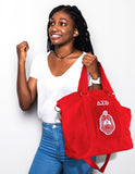 Big Boy Delta Sigma Theta Divine 9 S5 Canvas Tote Bag [Red]