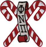 Kappa Alpha Psi Phi Nu Pi Kandy Kanes Scroll Iron-On Patch [Red]