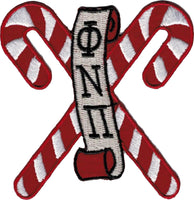 Kappa Alpha Psi Phi Nu Pi Kandy Kanes Scroll Iron-On Patch [Red]