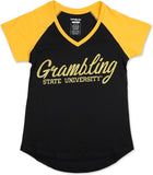 Big Boy Grambling State Tigers Ladies V-Neck Tee [Black]