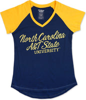 Big Boy North Carolina A&T Aggies Ladies V-Neck Tee [Navy Blue]