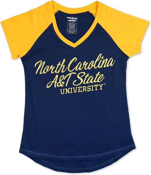 Big Boy North Carolina A&T Aggies Ladies V-Neck Tee [Navy Blue]