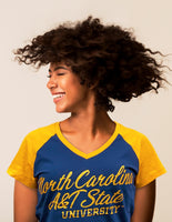 Big Boy North Carolina A&T Aggies Ladies V-Neck Tee [Navy Blue]