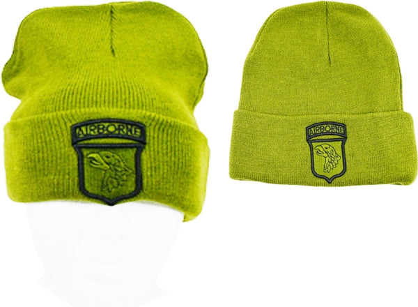 101st Airborne Mens Cuffed Beanie Cap [Olive Green]
