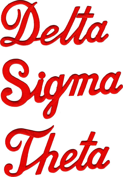 Delta Sigma Theta Script Iron-On Patch Set [Red]