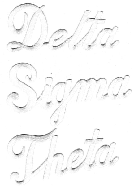 Delta Sigma Theta Script Iron-On Patch Set [White]
