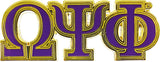 Omega Psi Phi Big Letter Lapel Pin [Gold]