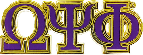 Omega Psi Phi Big Letter Lapel Pin [Gold]