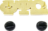 Omega Psi Phi Big Letter Lapel Pin [Gold]