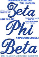 Zeta Phi Beta Script Iron-On Patch Set [Blue]