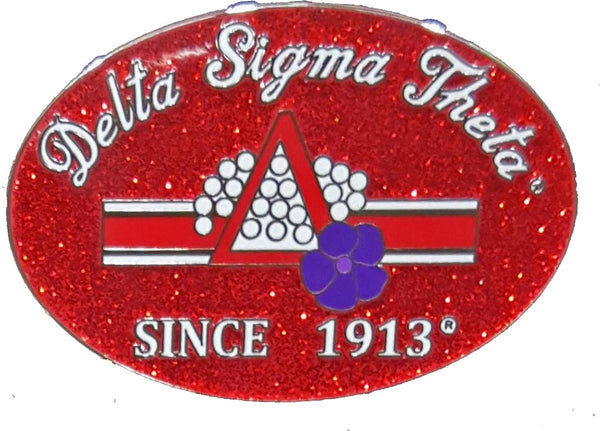 Delta Sigma Theta Pyramid Since 1913 Oval Lapel Pin [Silver]