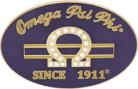 Omega Psi Phi Que Since 1911 Oval Lapel Pin [Gold]