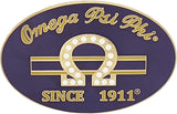 Omega Psi Phi Que Since 1911 Oval Lapel Pin [Gold]