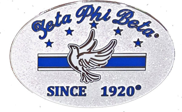 Zeta Phi Beta Dove Since 1920 Oval Lapel Pin [Silver]