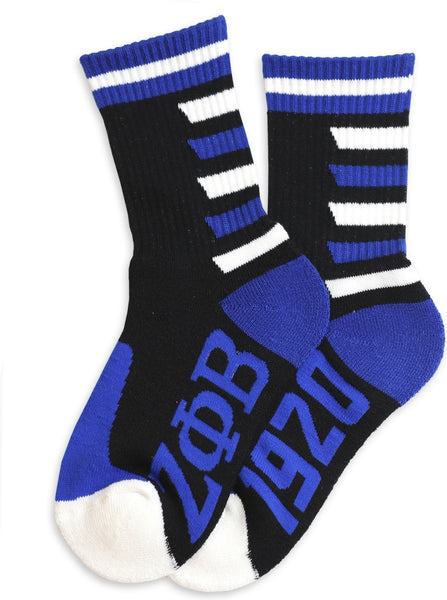 Big Boy Zeta Phi Beta Divine 9 S3 Athletic Ladies Socks [Black]