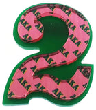 Alpha Kappa Alpha Acrylic Line #2 Mirror Pin [Green/Pink]