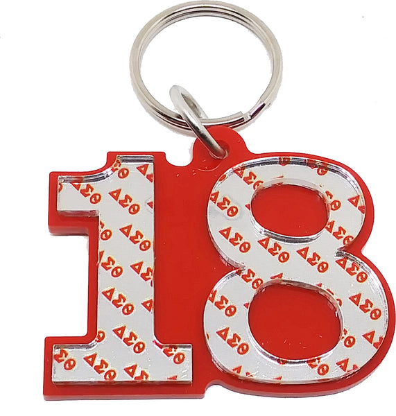 Delta Sigma Theta Line #18 Key Chain [Red]