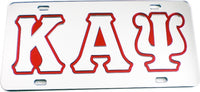 Kappa Alpha Psi Outlined Color Mirror License Plate [Silver/Silver/Red]
