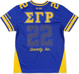 Big Boy Sigma Gamma Rho Divine 9 Rhinestud S13 Ladies Football Jersey [Royal Blue]