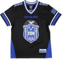 Big Boy Zeta Phi Beta Divine 9 Rhinestud S13 Ladies Football Jersey [Black]